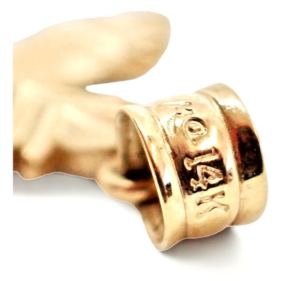 14k Yellow Gold Signed Fine Diamond Cut Cross Michael Anthony Pendant .86 grams - Picture 3 of 16